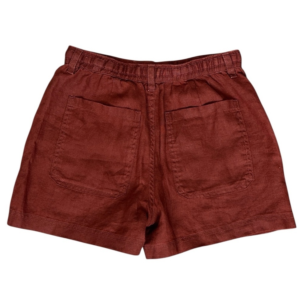 Madewell 100% Linen Pull-On Drawstring Shorts in Henna Red NU669 Women’s XS - Picture 3 of 6